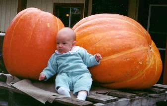 Naomi with pumpkins