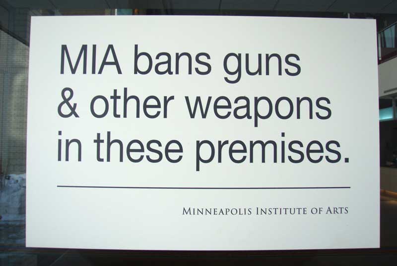 museum bans guns