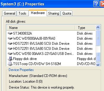 disk properties