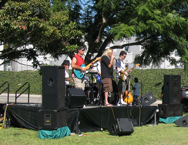 band playing on stage