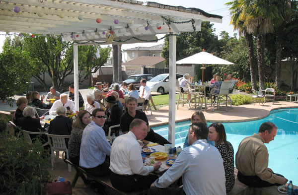 Lunch in back yard